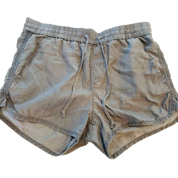 Gap 1969 Elastic Waist Drawstring Chambray Pull-on Shorts Gray Small - Picture 1 of 4